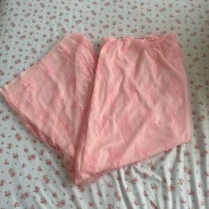 Pink Lace Maxi Skirt